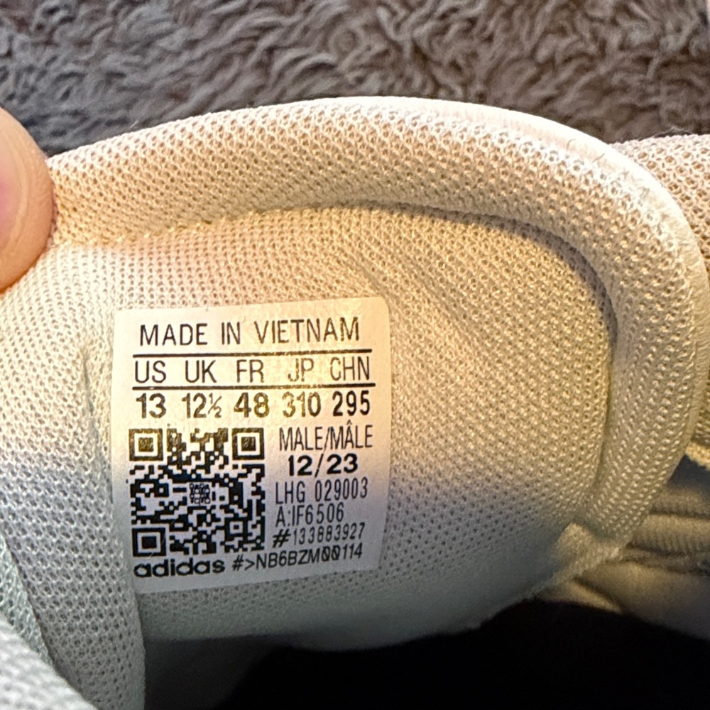 Adidas Men's Cream and Gray Sneakers - Picture 3 of 3